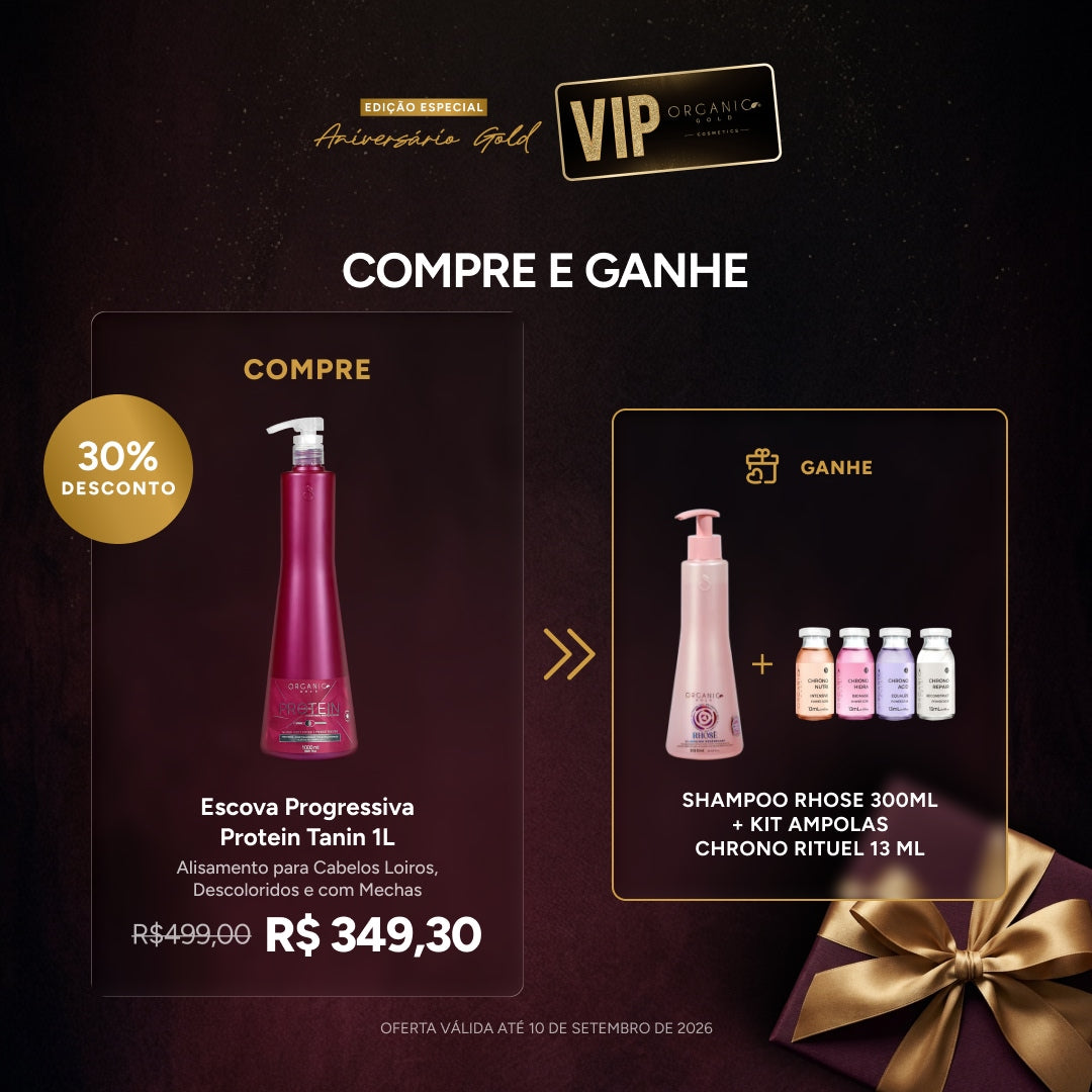 Escova Progressiva Tanin Protein Diamond - Alisamento para Cabelos Loiros, Descoloridos e com Mechas 1000ml