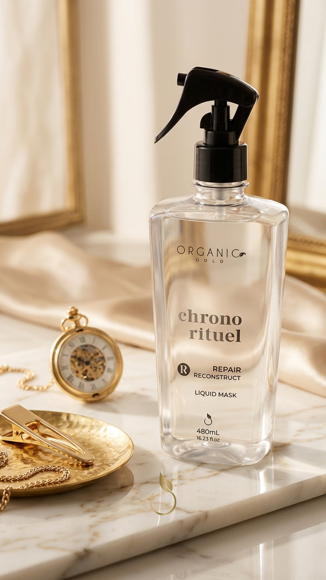 Repair Reconstruct Chrono Rituel Organic Gold - Máscara Líquida Reconstrução Avançada Cronograma Capilar 480ml