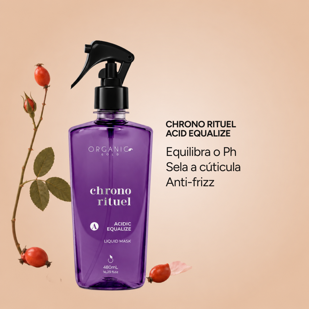 Acid Equalize Chrono Rituel Organic Gold - Máscara Líquida Acidificante Cronograma Capilar 480ml