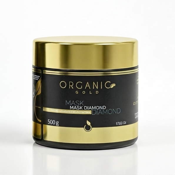 Máscara Diamond Organic Gold - Reconstrução Intensa e Brilho 500g
