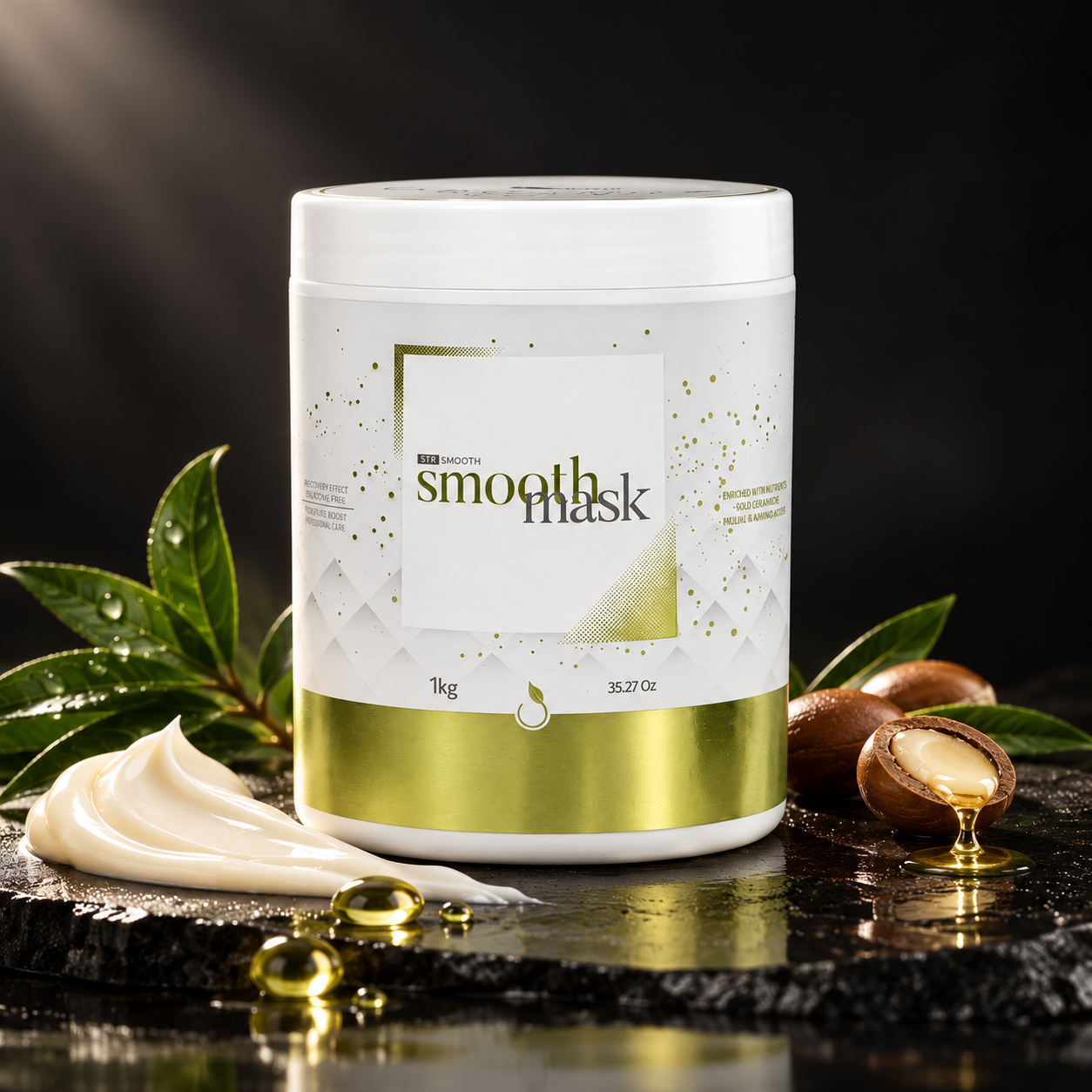 Máscara Smooth Organic Gold - Reparação Profunda e Brilho Intenso 1kg