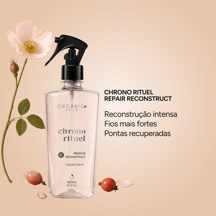 Repair Reconstruct Chrono Rituel Organic Gold - Máscara Líquida Reconstrução Avançada Cronograma Capilar 480ml