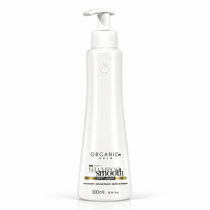 Shampoo Smooth Organic Gold - Limpeza Suave e Antifrizz de Longa Duração 300ml