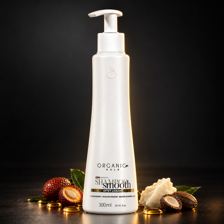 Shampoo Smooth Organic Gold - Limpeza Suave e Antifrizz de Longa Duração 300ml