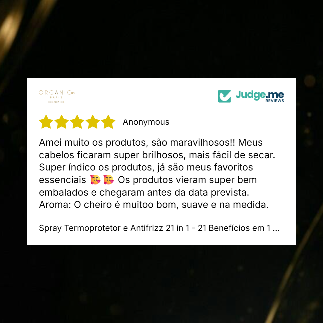 Spray Termoprotetor e Antifrizz 21 in 1 - 21 Benefícios em 1 Organic Gold 300ml